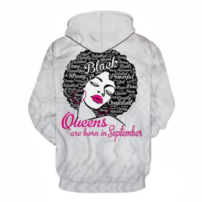 Queens are born in September 3D - Sweatshirt, Hoodie, Pullover-My 3D Hoodie
