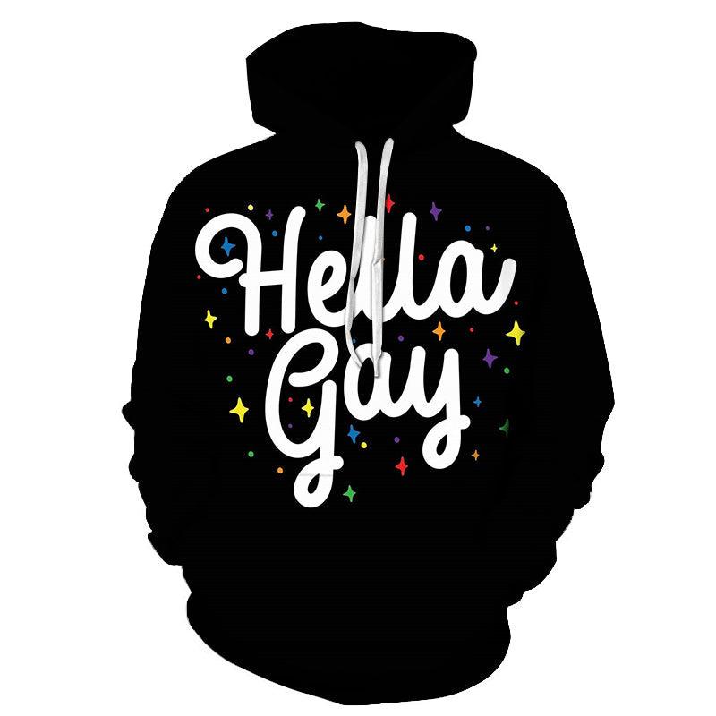 The Hello Gay 3D - Sweatshirt, Hoodie, Pullover-My 3D Hoodie