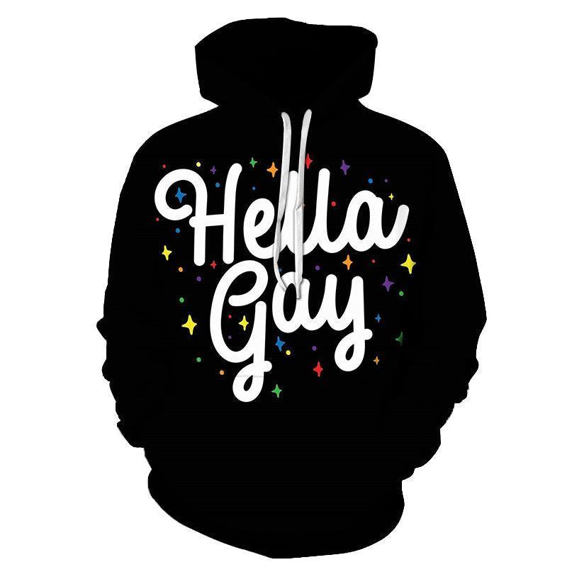The Hello Gay 3D - Sweatshirt, Hoodie, Pullover-My 3D Hoodie