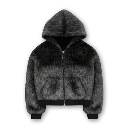 Arctic Howlers Hooded Faux Fur Zip Jacket