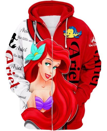 Ariel Zip Up Hoodie-My 3D Hoodie