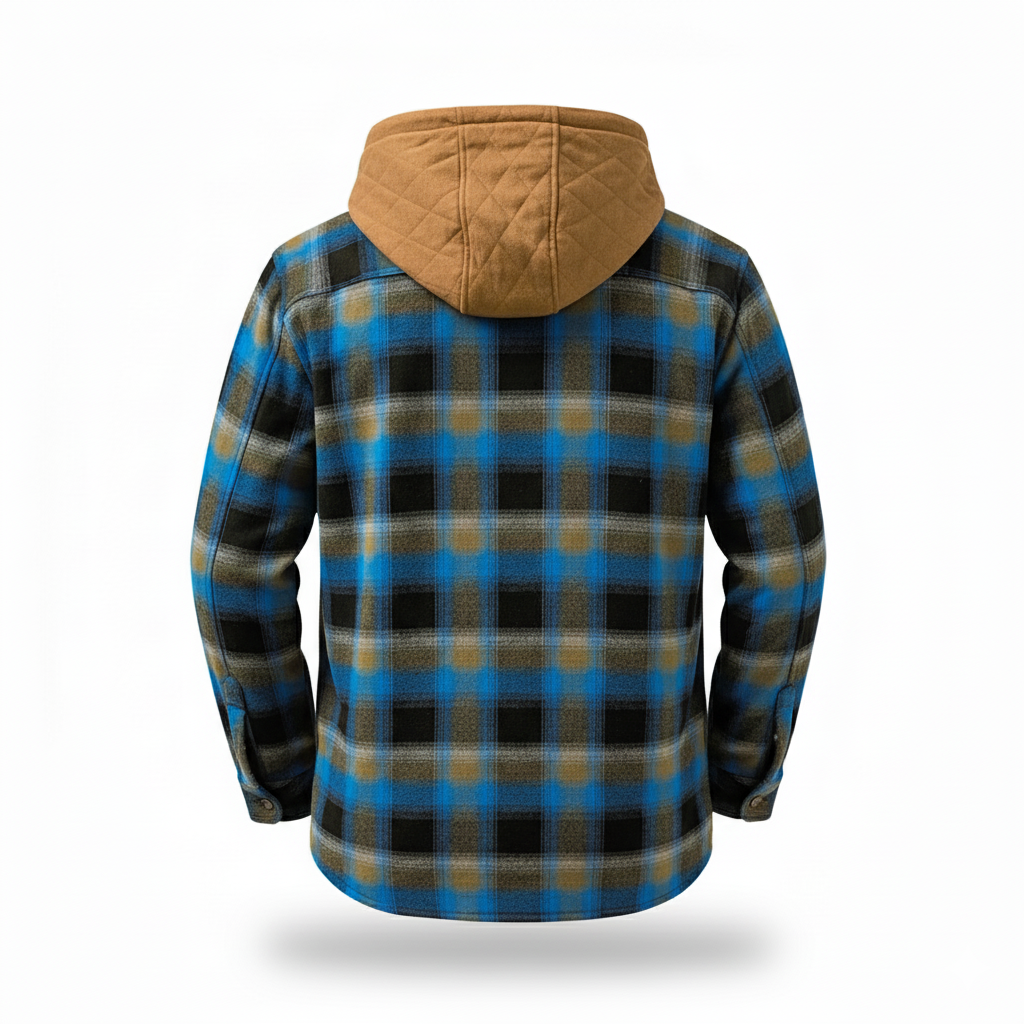 Casual Plaid Patchwork Hooded Jacket For Men