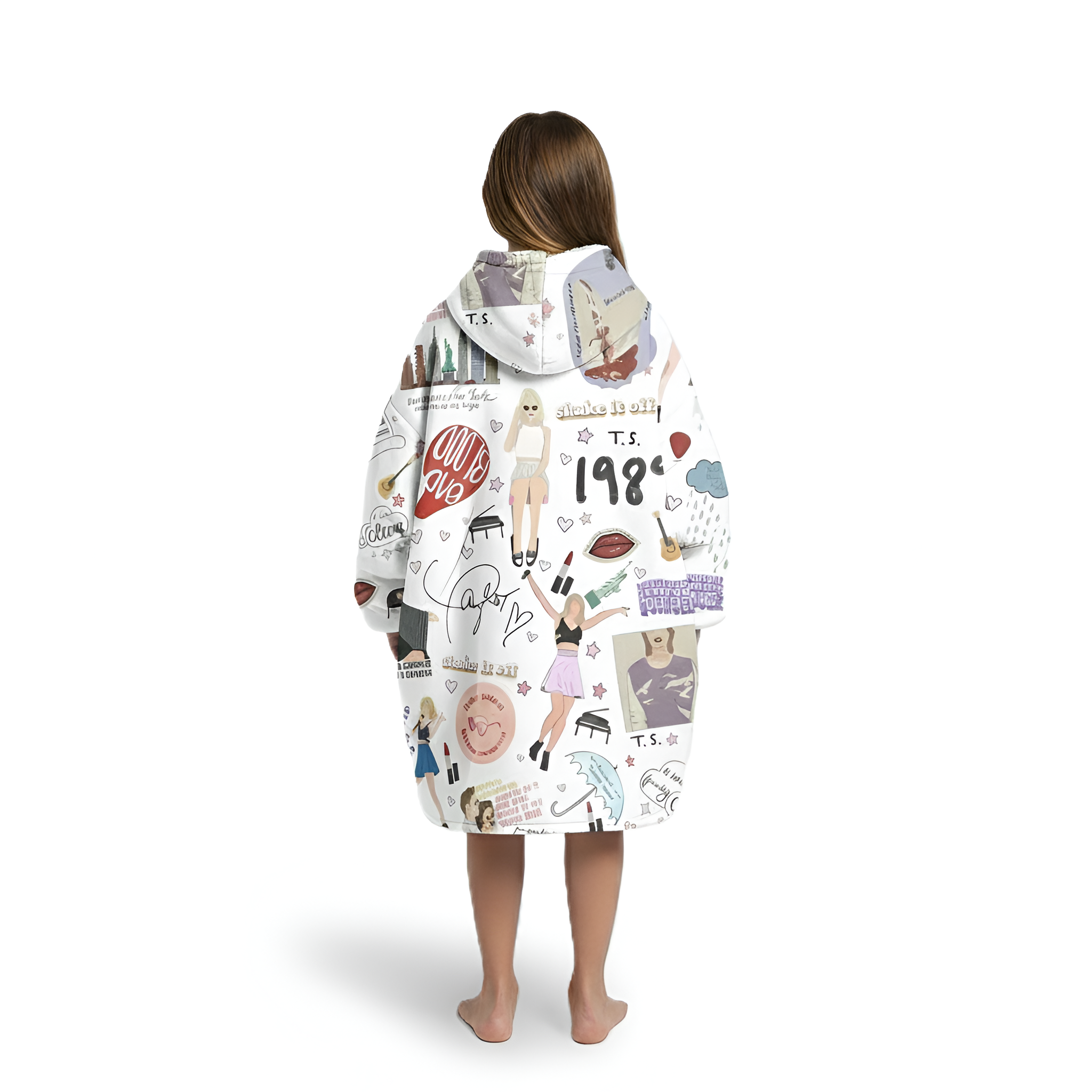 Pop Icon Inspired Printed Oversized Hoodie Blanket
