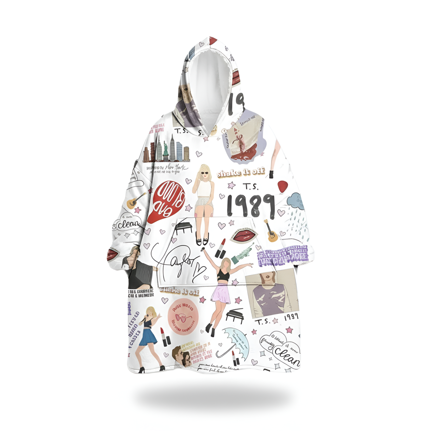 Pop Icon Inspired Printed Oversized Hoodie Blanket