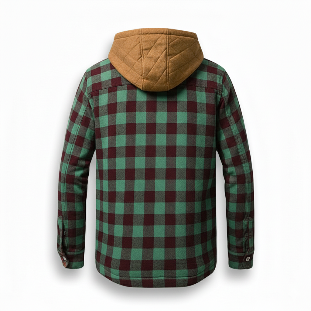 Casual Plaid Patchwork Hooded Jacket For Men