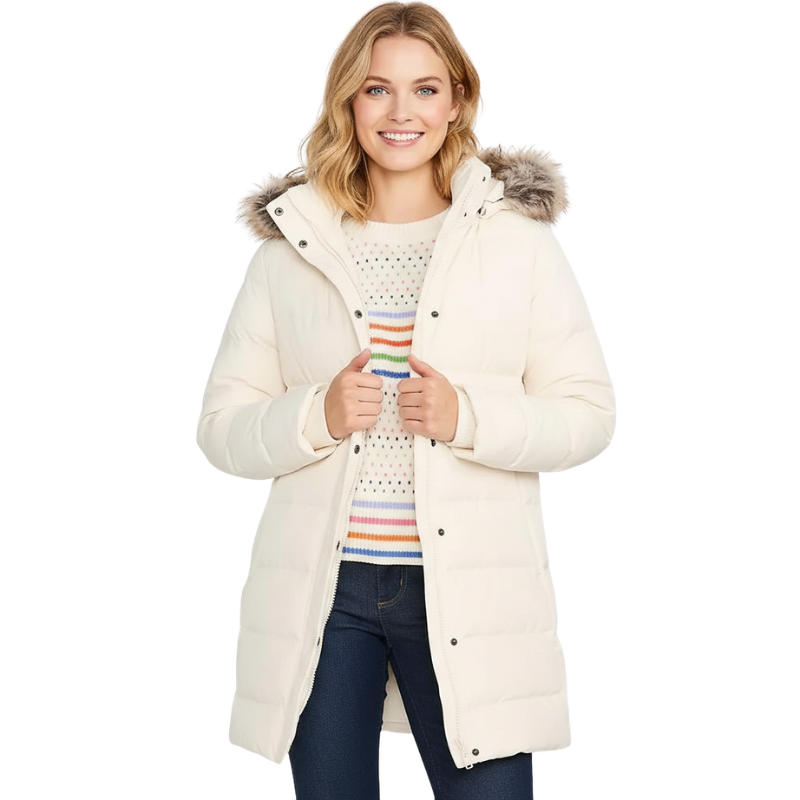Long Down Hooded Winter Puffer Coat For Women