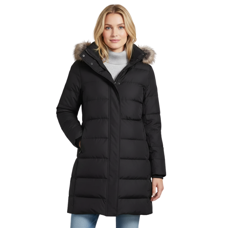 Long Down Hooded Winter Puffer Coat For Women
