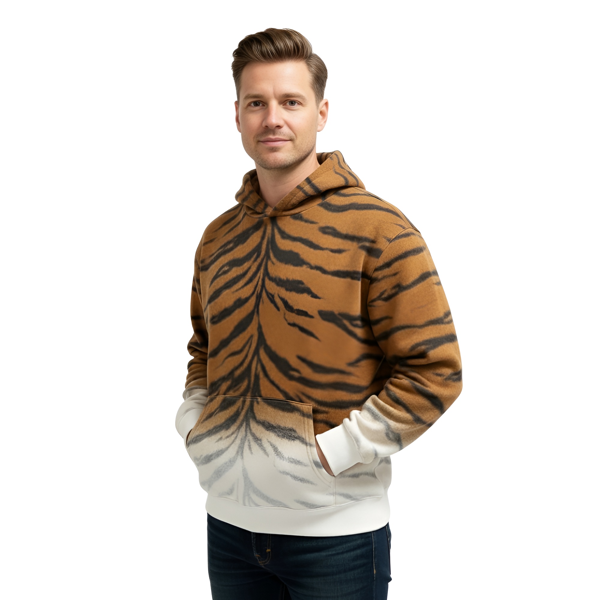 Bold And Stylish Tiger Printed Hoodie
