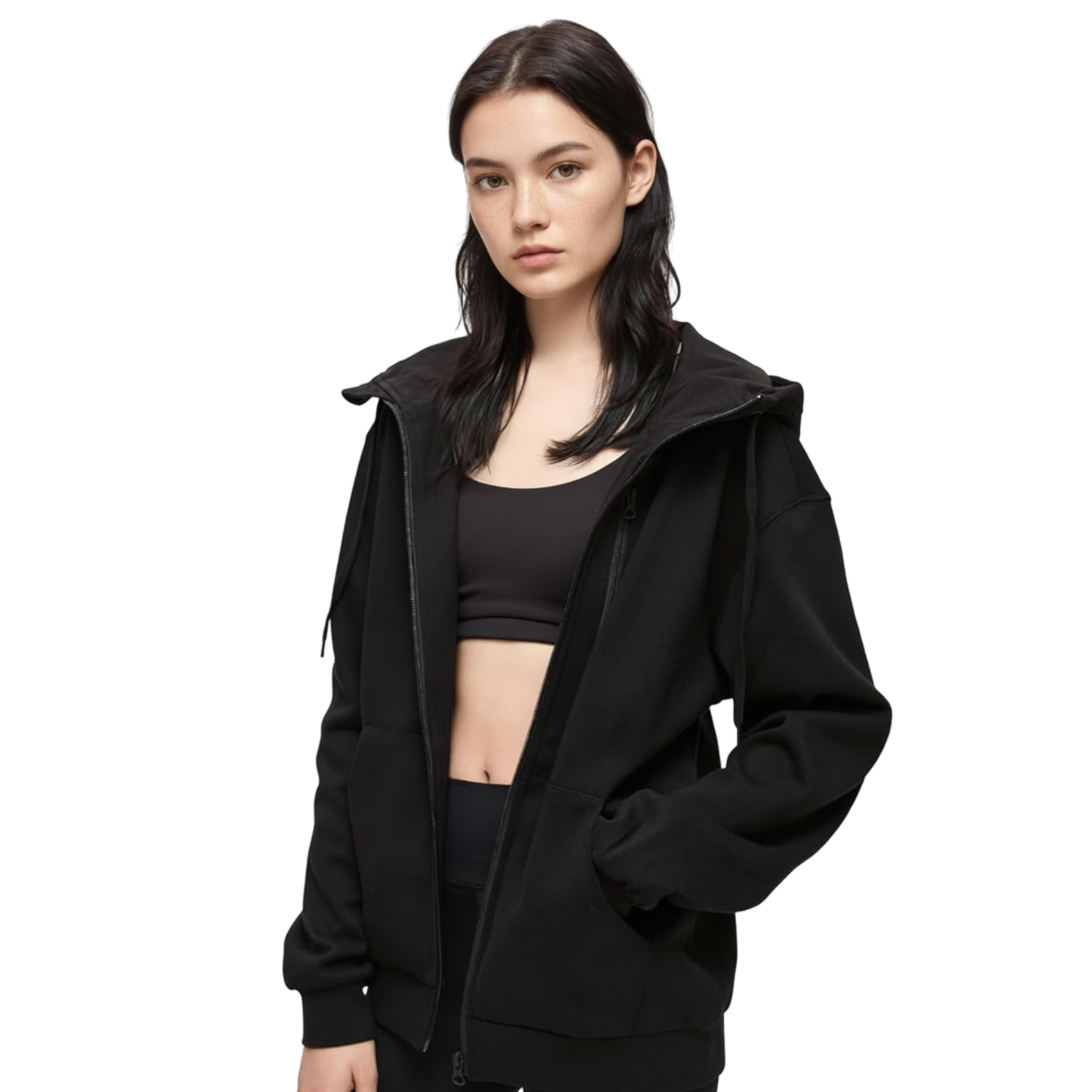 Built In Inflatable Pillow Full Zip Up Travel Hoodie