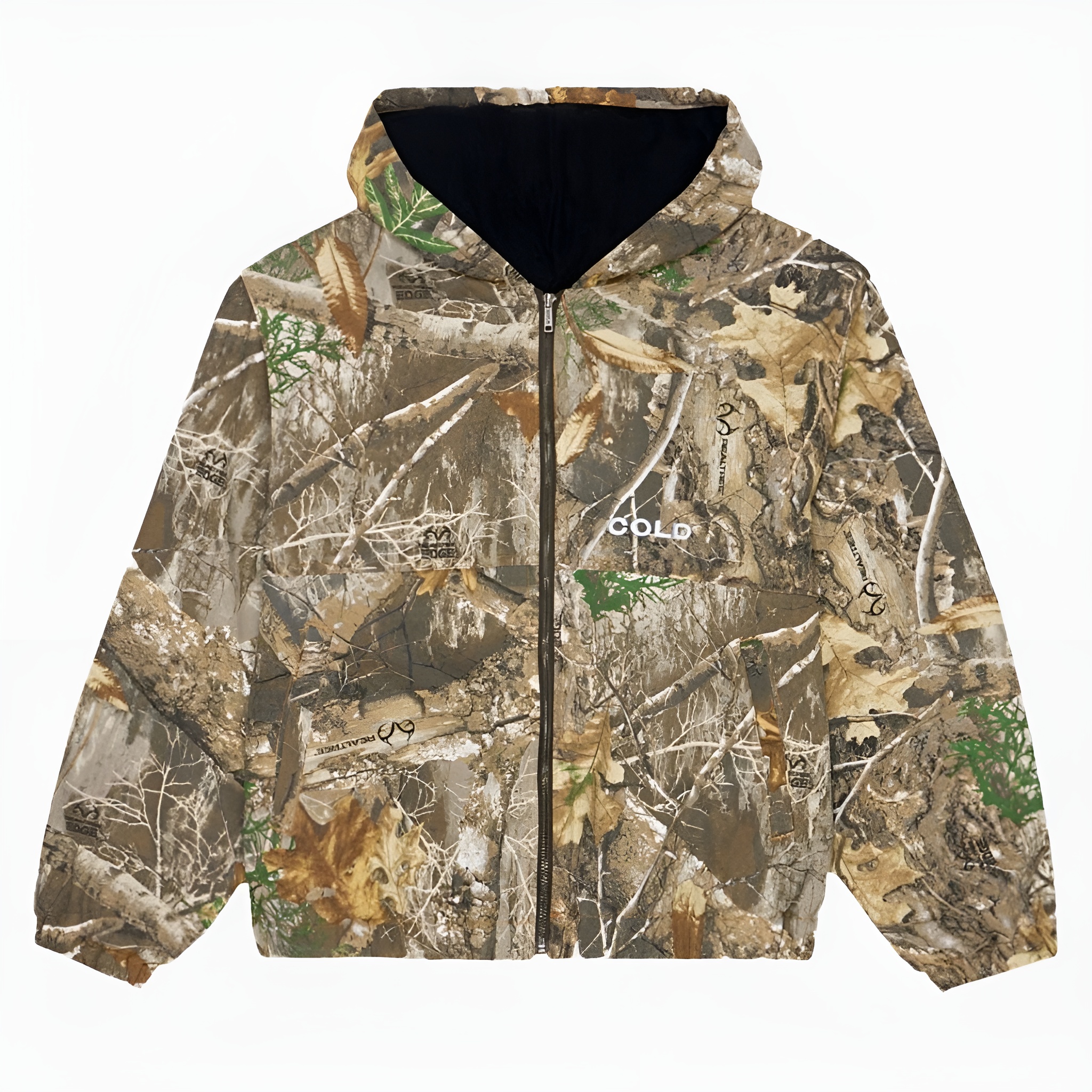 Camouflage Canvas Hooded Zip Jacket
