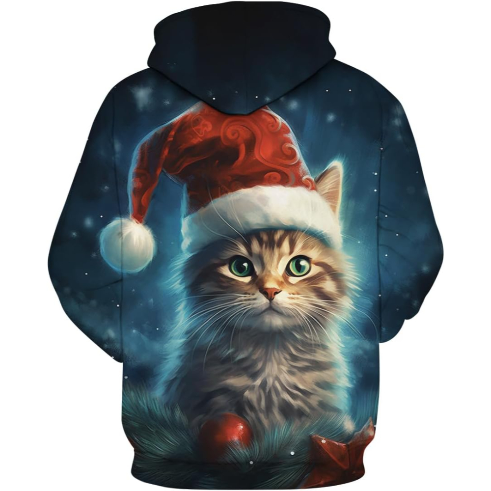Casual Kangroo Pocket Pullover Christmas Hoodies 