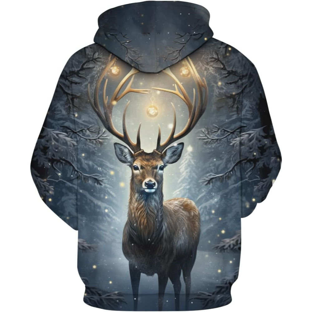 Casual Kangroo Pocket Pullover Christmas Hoodies 