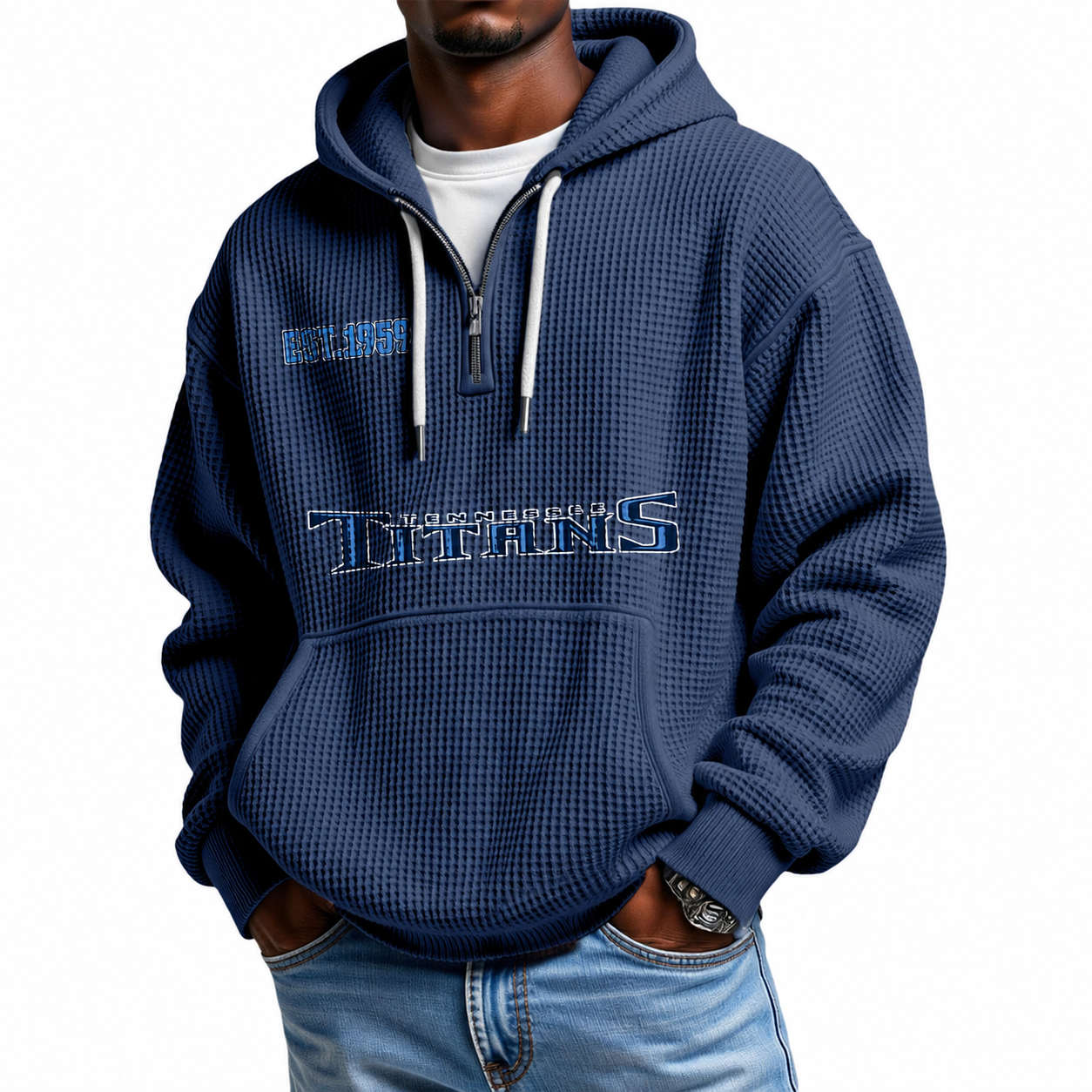 Titans EST 1959 Quarter Zip Waffle Hoodie