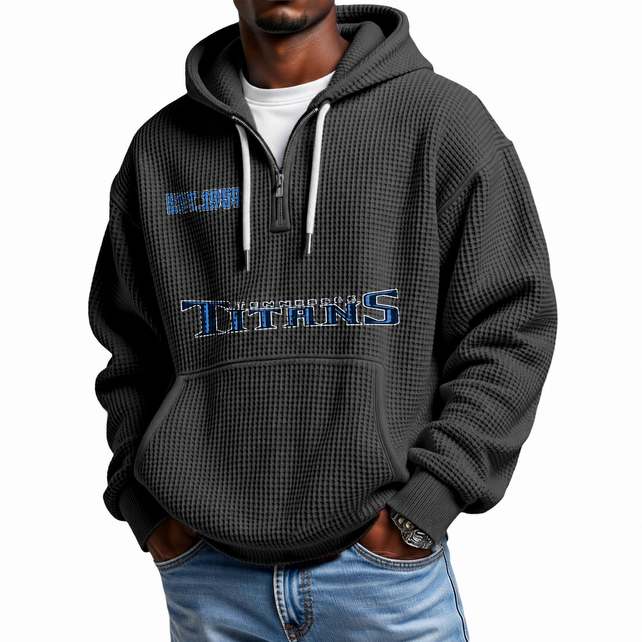 Titans EST 1959 Quarter Zip Waffle Hoodie