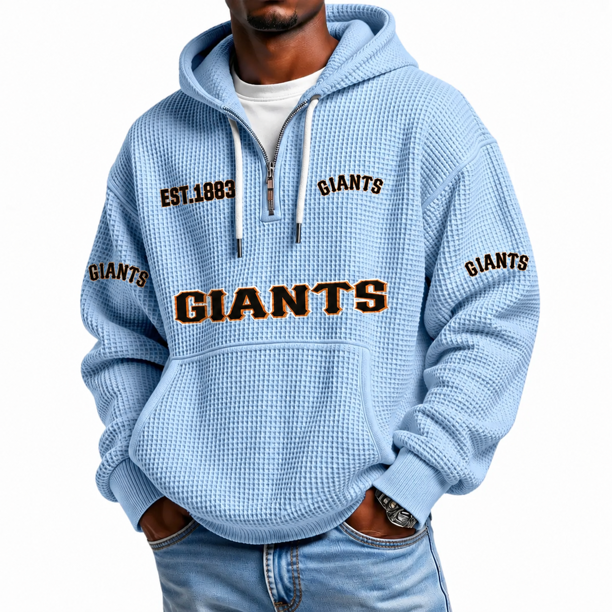 Giants EST 1883 Waffle Quarter Zip Hoodie