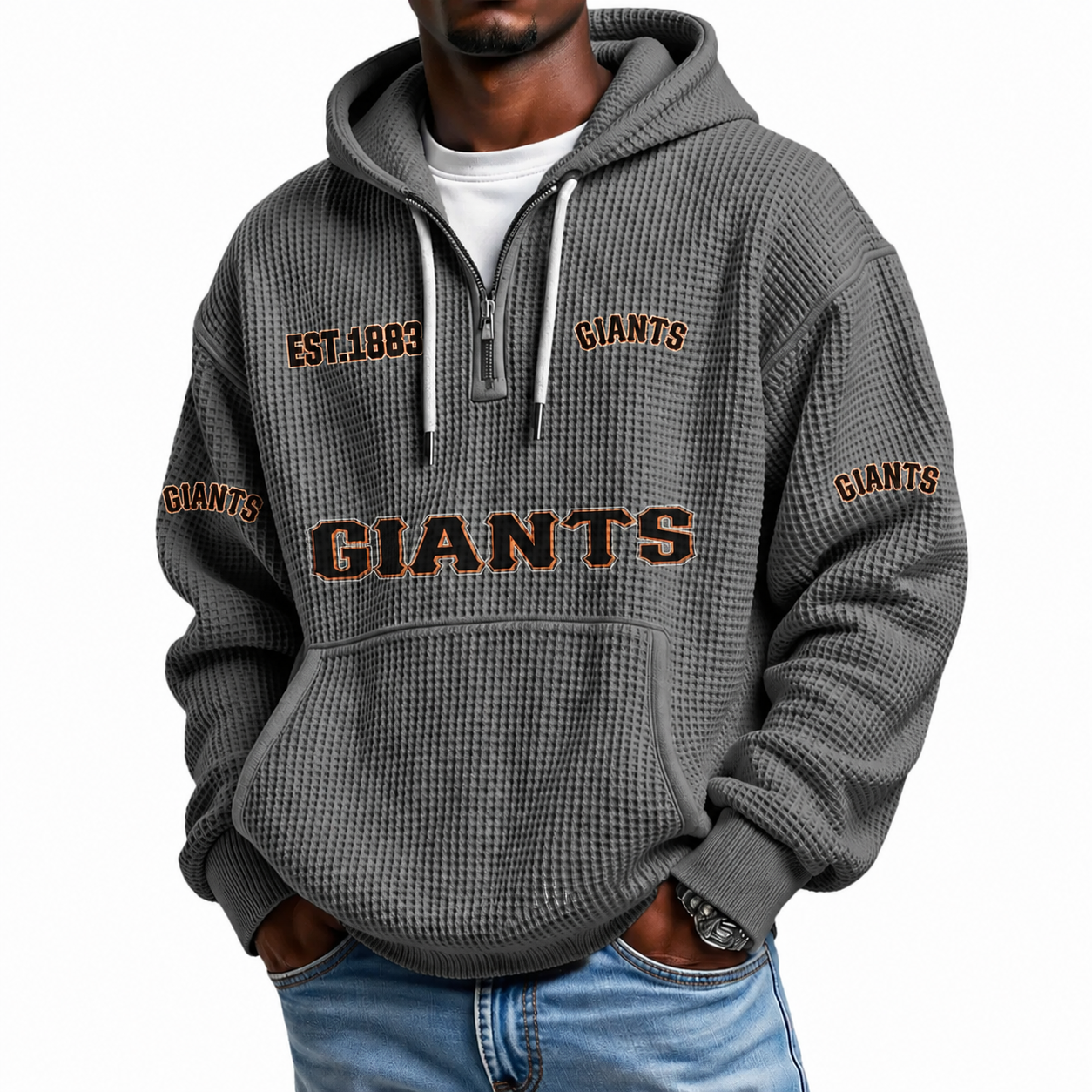 Giants EST 1883 Waffle Quarter Zip Hoodie