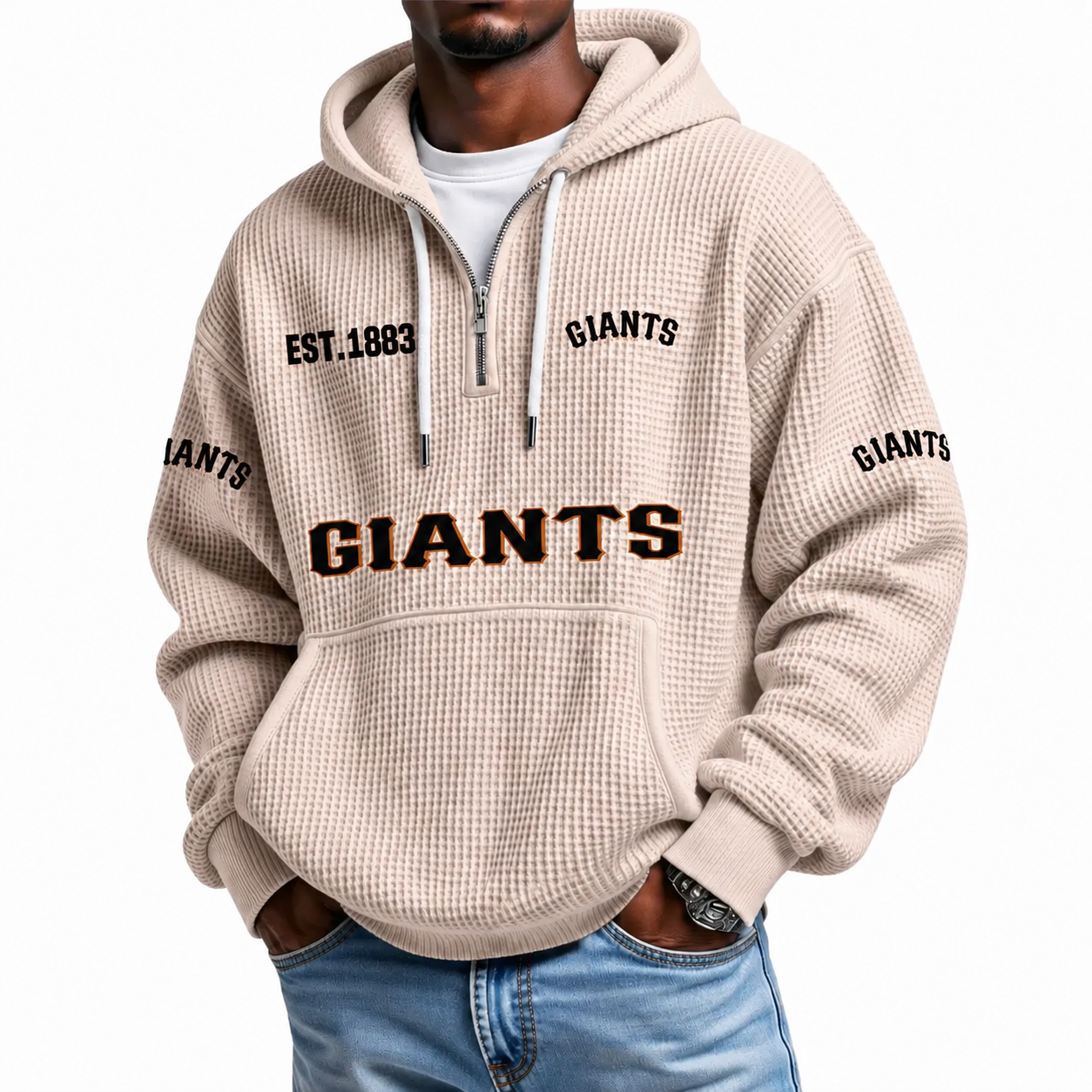 Giants EST 1883 Waffle Quarter Zip Hoodie