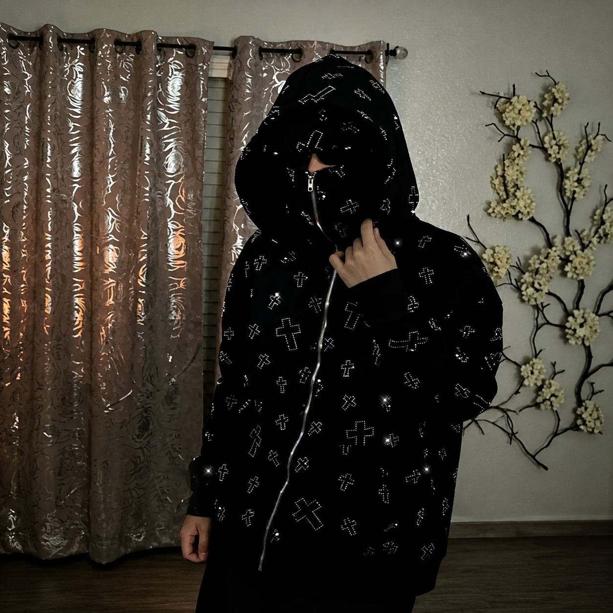 Men Graphic Hoodie Full Zip Hooded Sweatshirt with Pockets