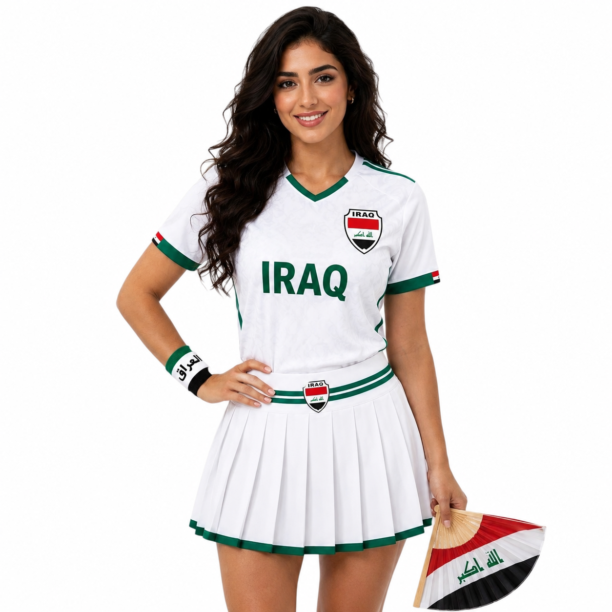 FIFA 2026 Iraq Football Themed Two Piece Skirt Set For Women