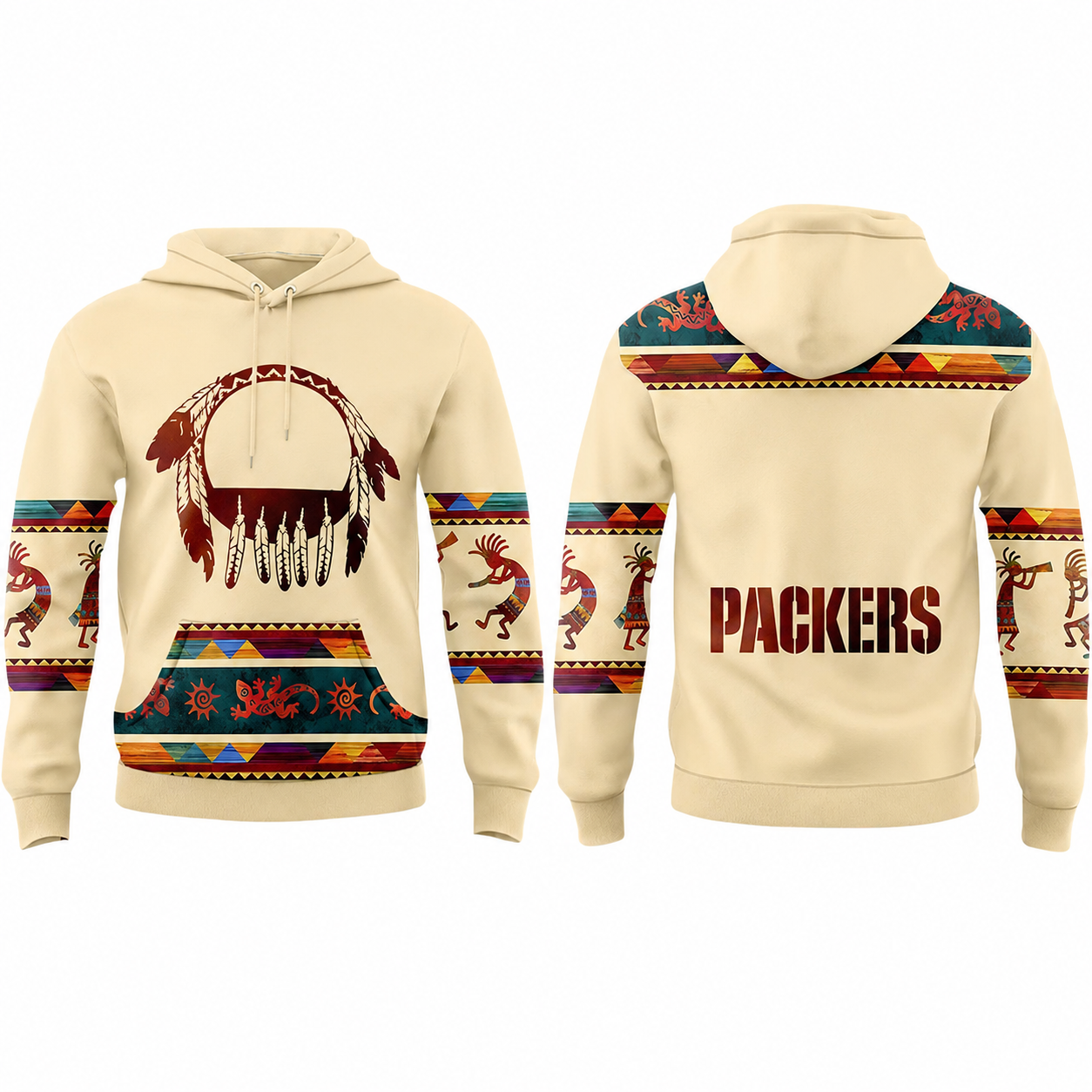 Green Bay Packers Football Themed Graphic Hoodie