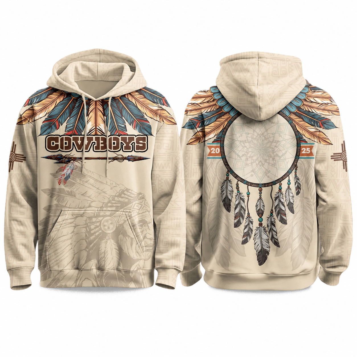 Cowboys Printed With 3D Graphic Design Hoodie