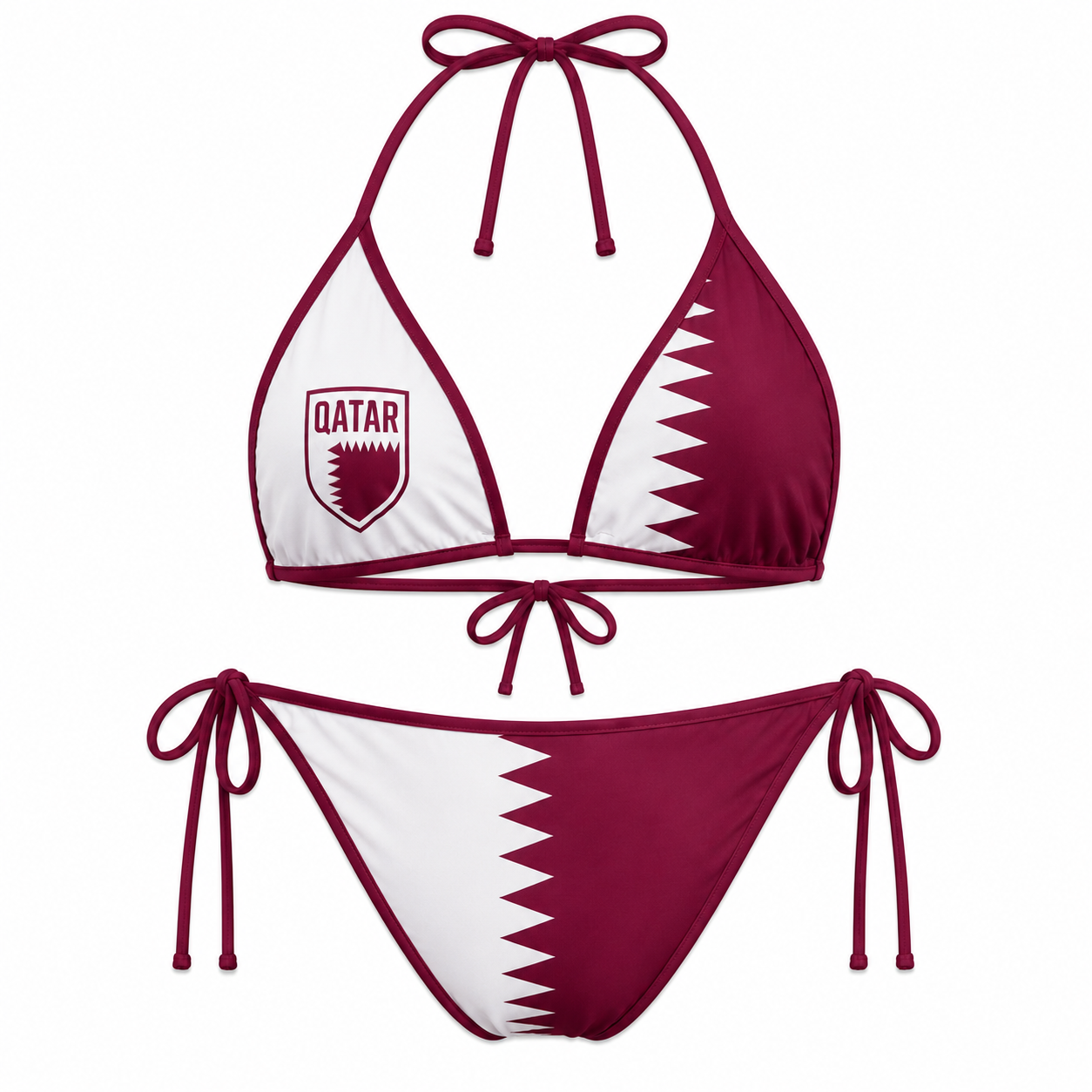 World Cup 2026 Qatar Football Fan Two Piece Bikini Set For Women