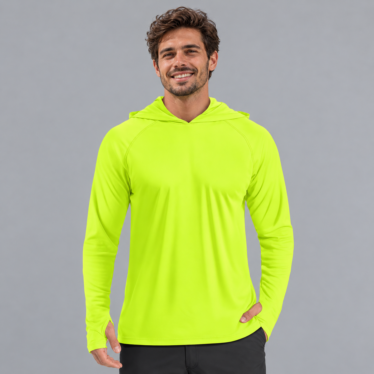 Lightweight Long Sleeve Active Hooded T Shirts For Men