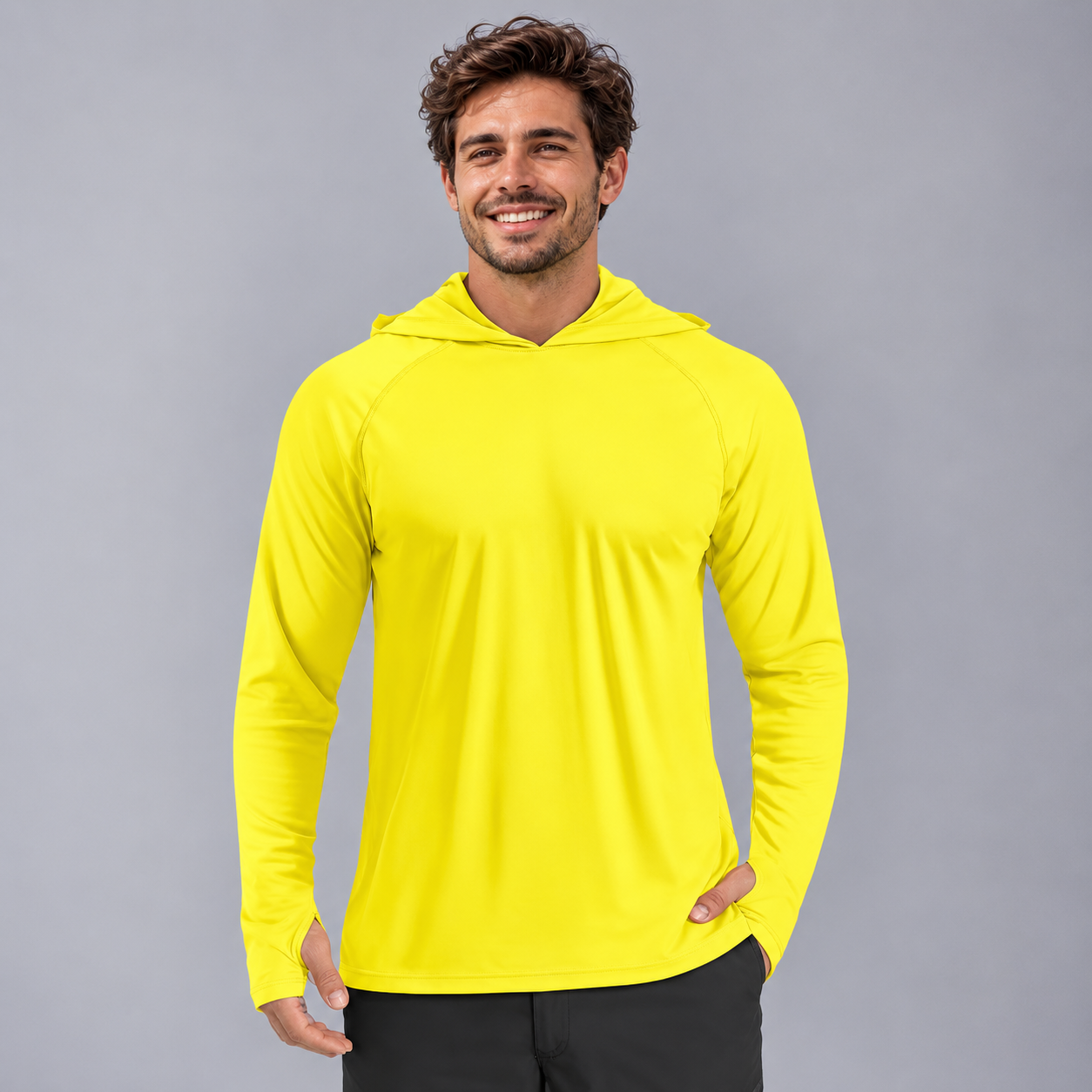 Lightweight Long Sleeve Active Hooded T Shirts For Men