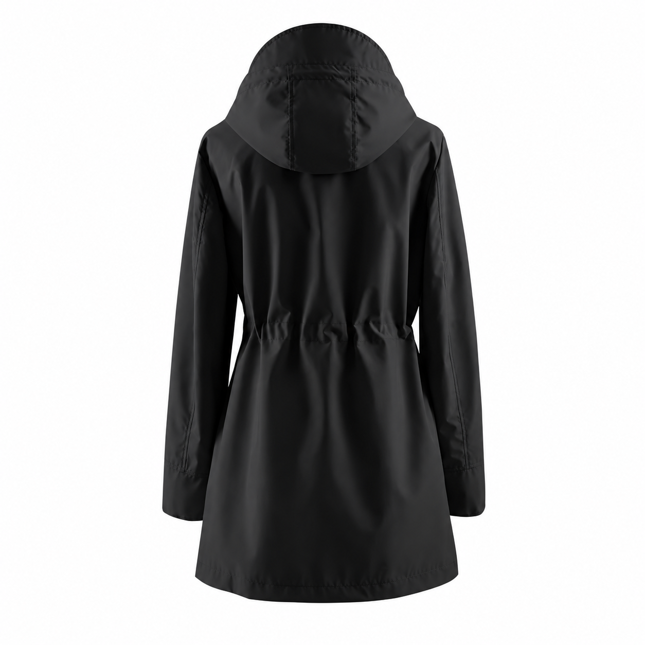 Casual Cinched Band Waterproof Jacket For Women