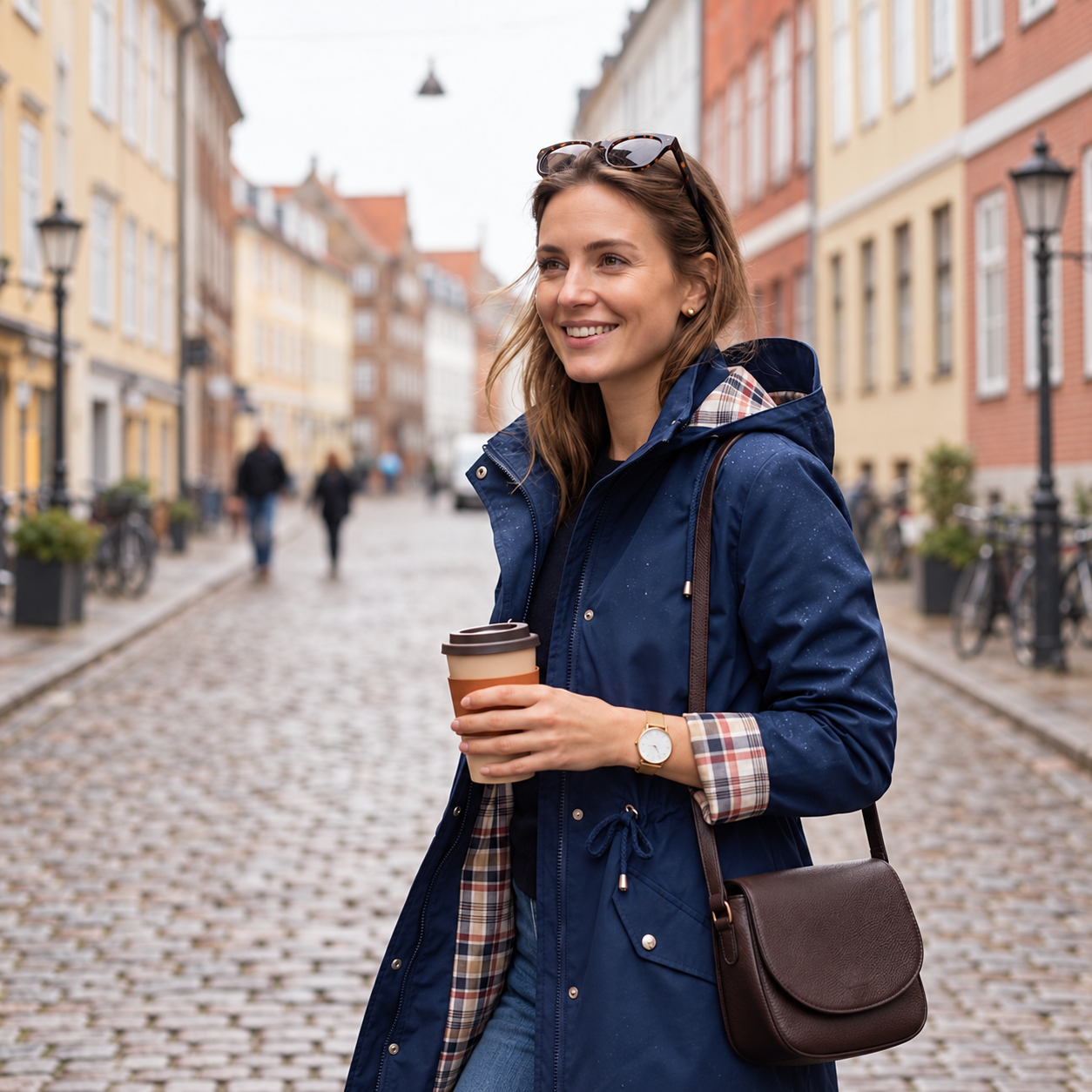 Casual Cinched Band Waterproof Jacket For Women