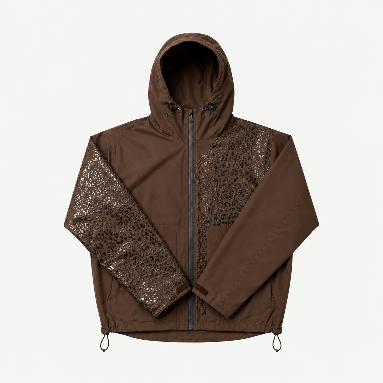 Water Reactive Cheetah Print Rain Jacket for Women