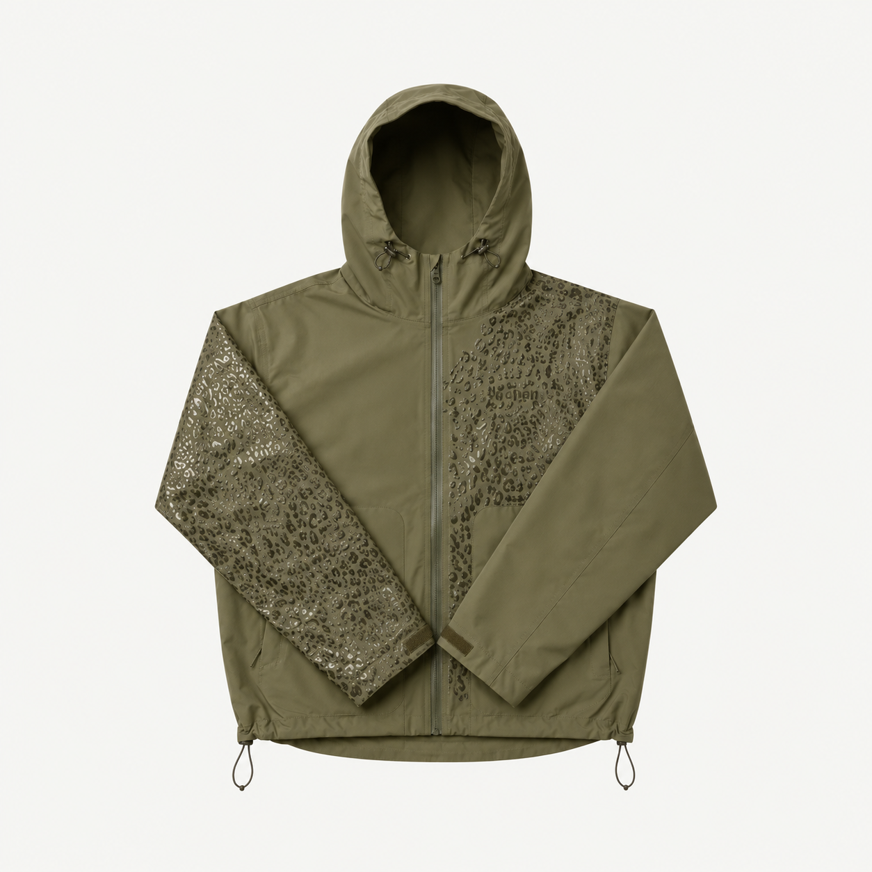 Water Reactive Cheetah Print Rain Jacket for Women