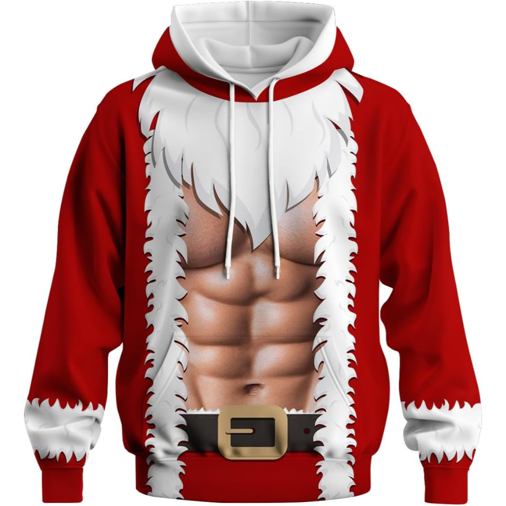Christmas Themed Long Sleeve Pullover Hoodie