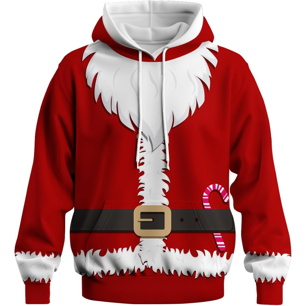 Christmas Themed Long Sleeve Pullover Hoodie