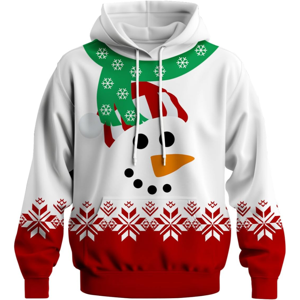 Christmas Themed Long Sleeve Pullover Hoodie