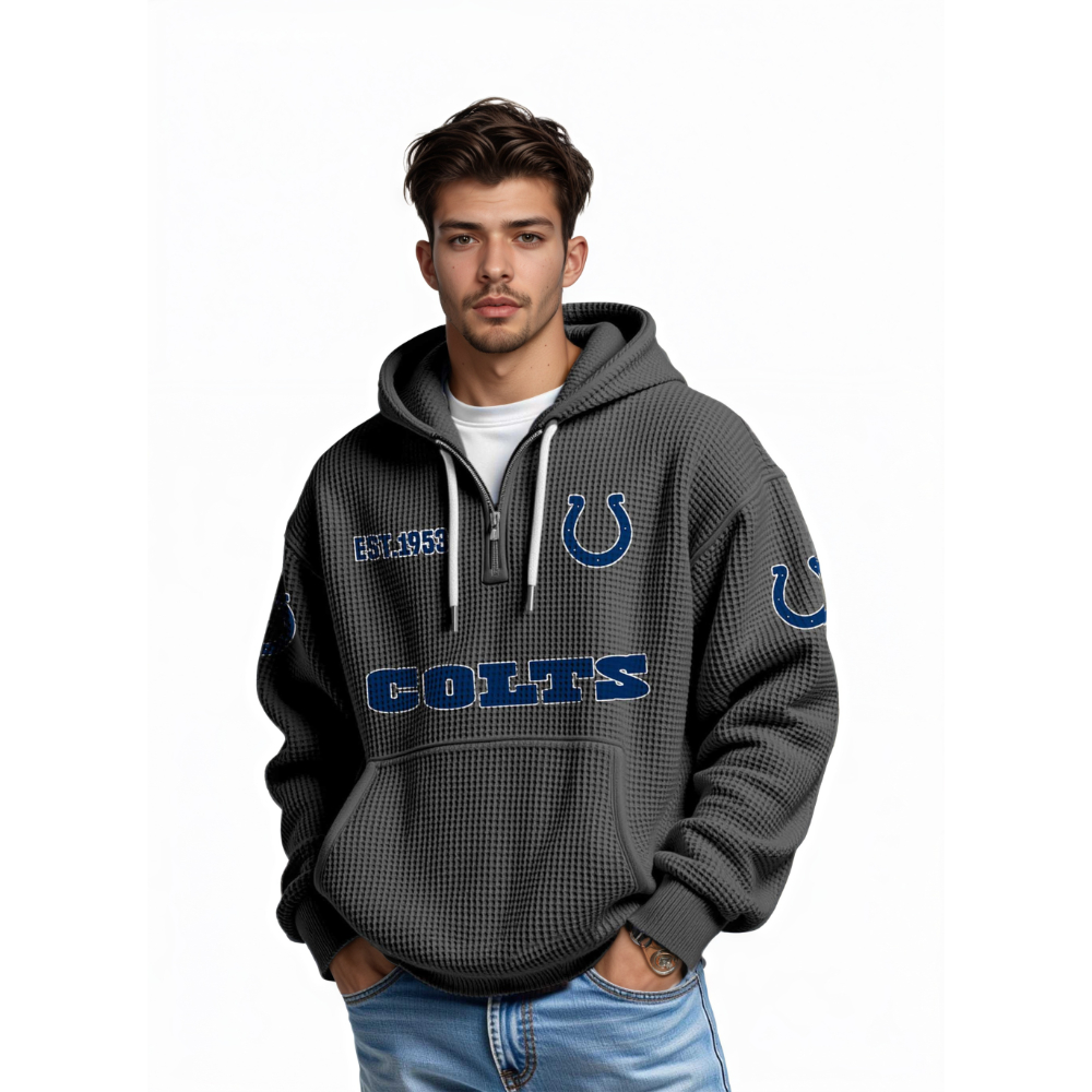 Colts EST 1953 Quarter Zip Waffle Hoodie