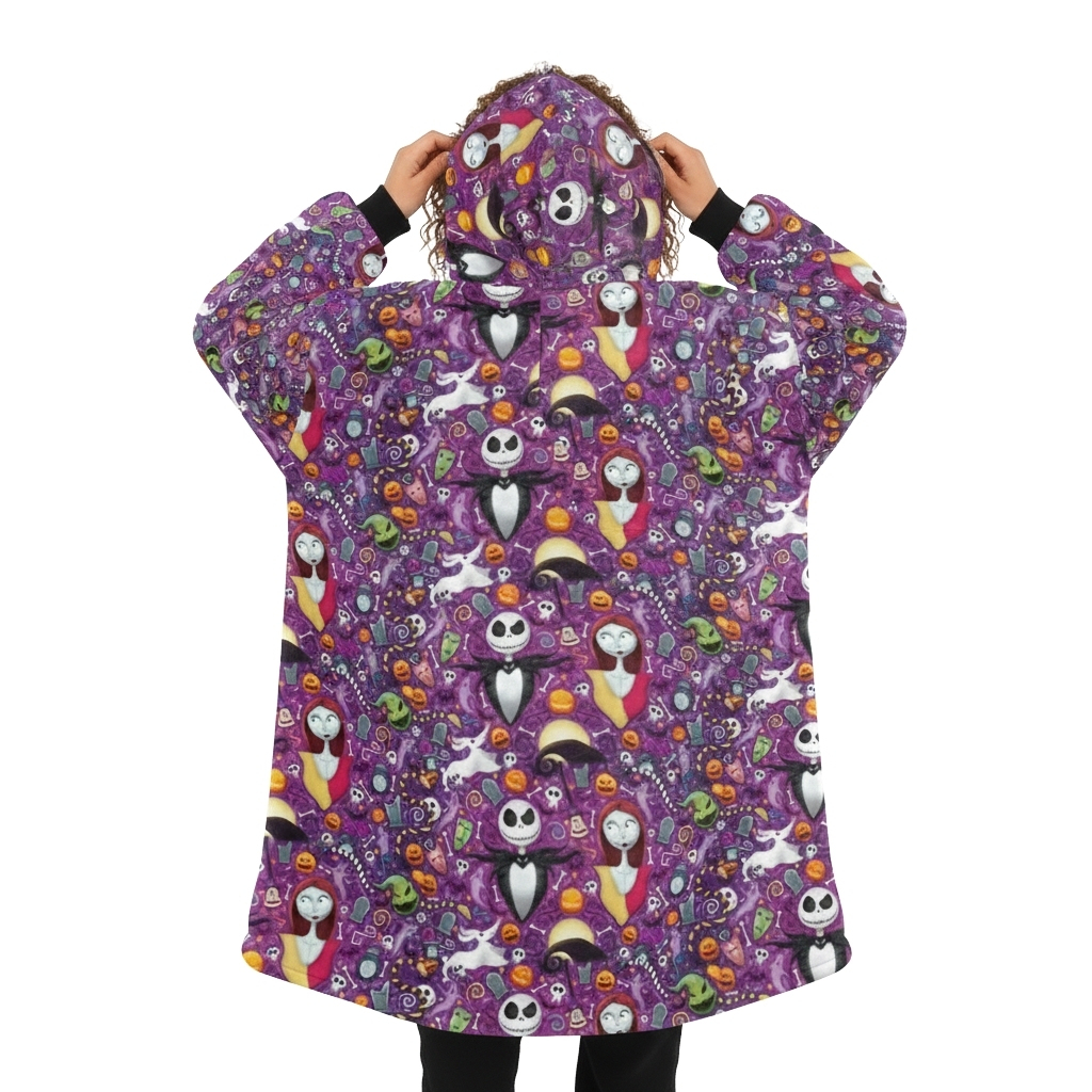 Cozy Oversized Hoodie Blanket With Character Print