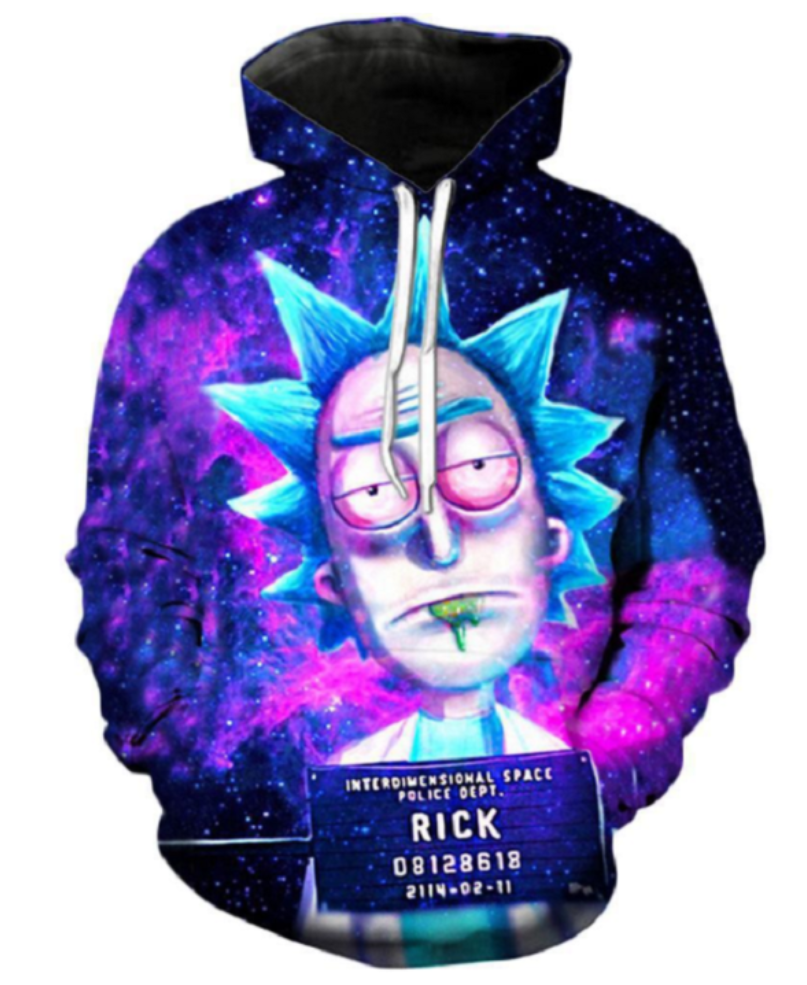 Crazy Rick And Morty Pullover Hoodie-My 3D Hoodie