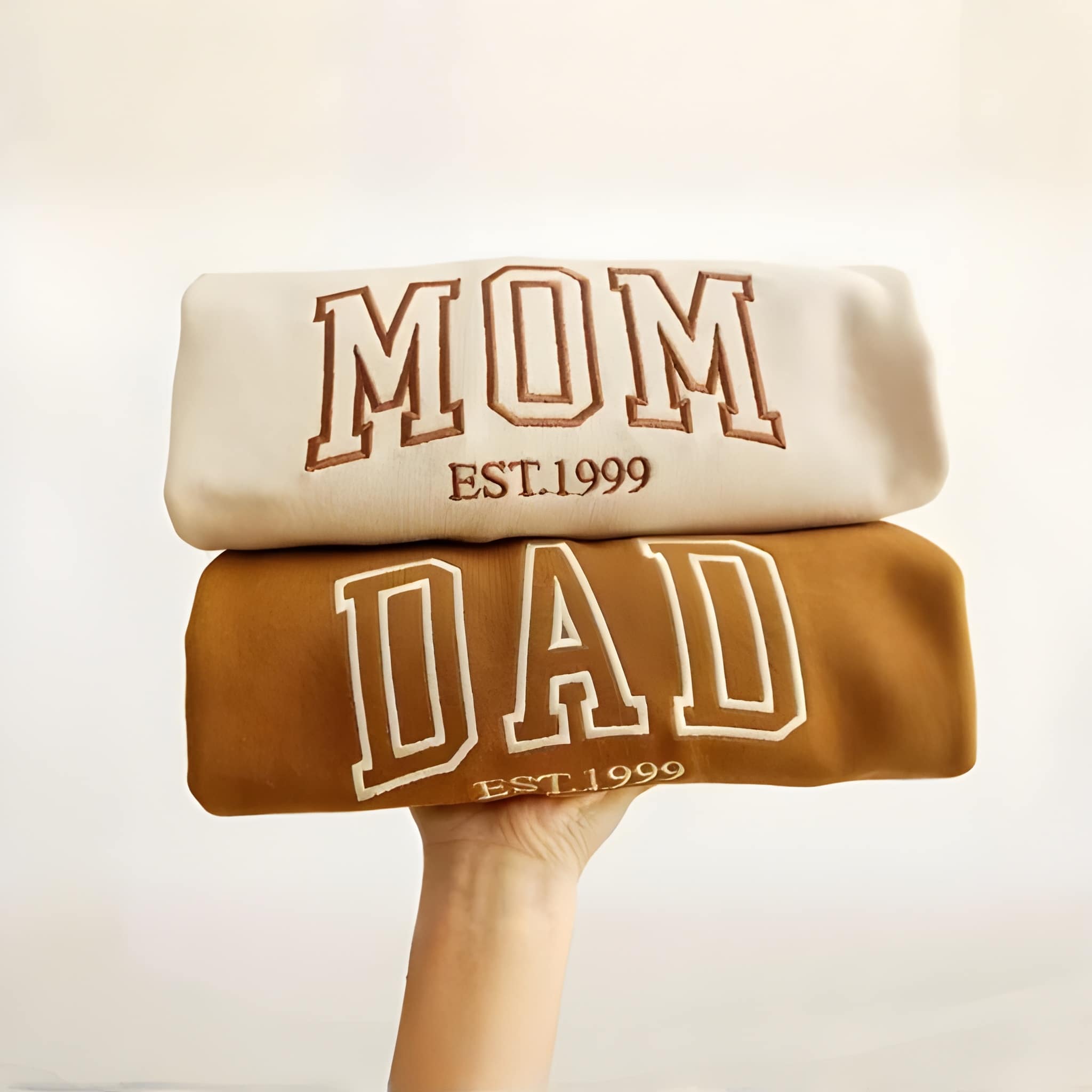 Custom Dad Mom Embroidery Sweatshirt 