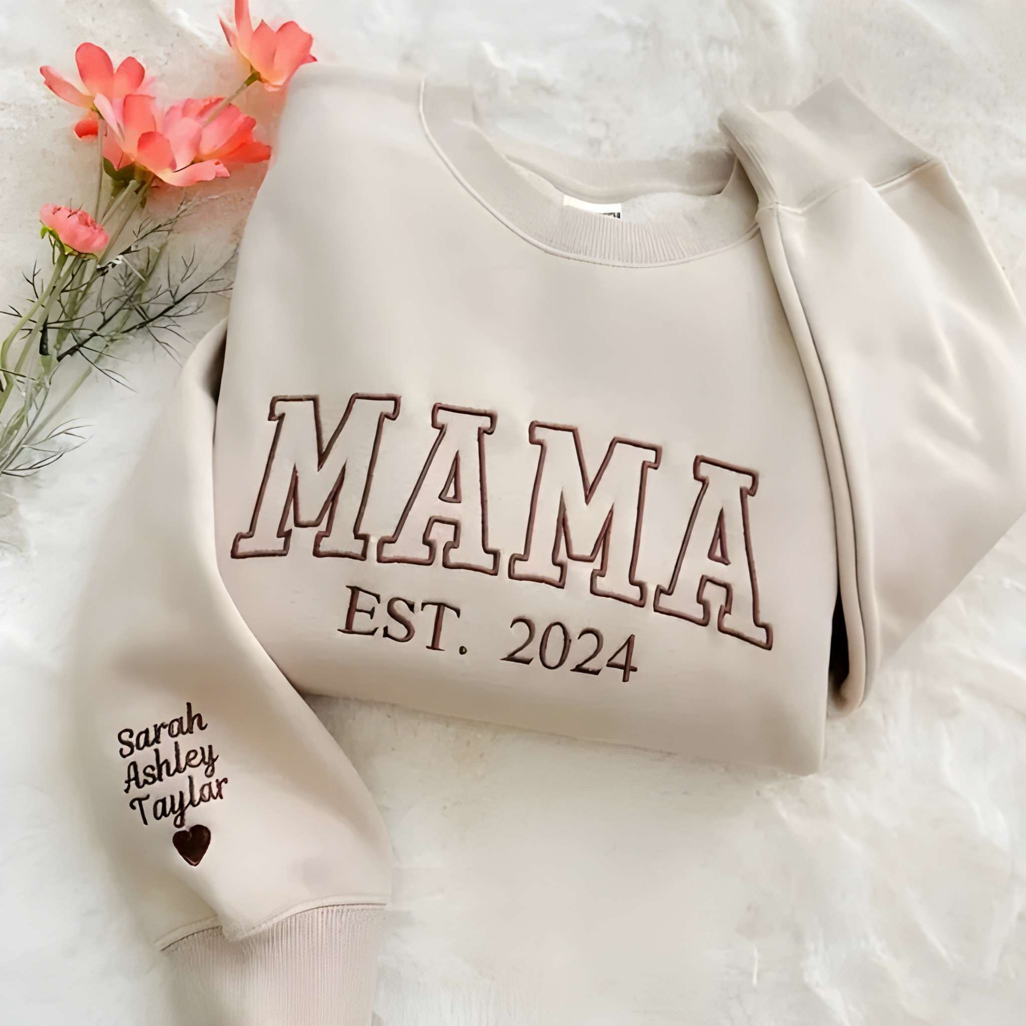 Custom Dad Mom Embroidery Sweatshirt 