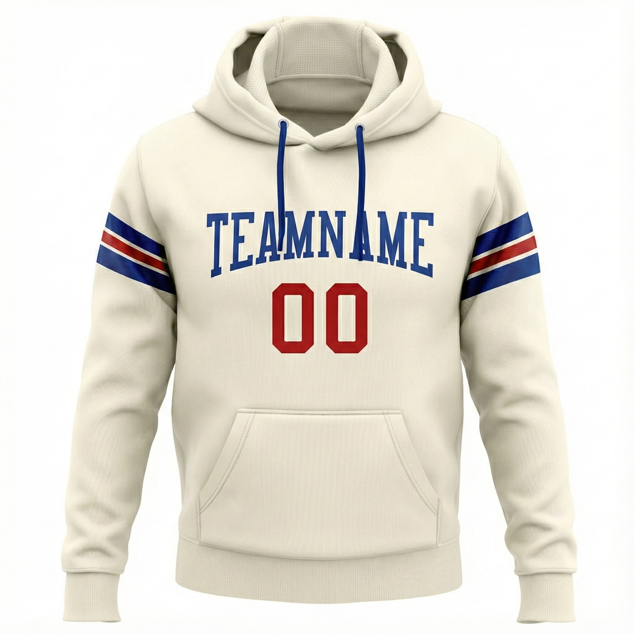 Customized white sports team sweatshirt
