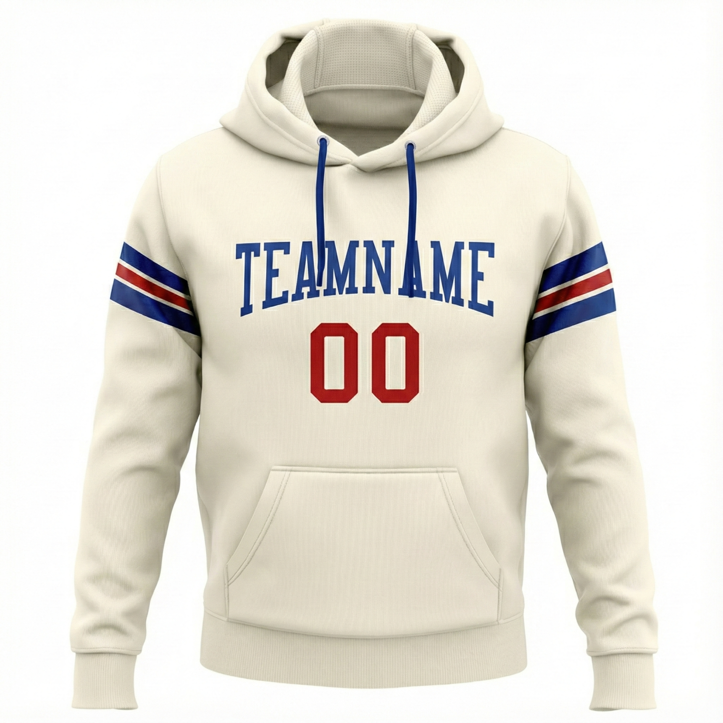 Customized white sports team sweatshirt