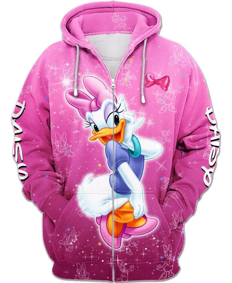 Daisy Duck Zip Up Hoodie-My 3D Hoodie
