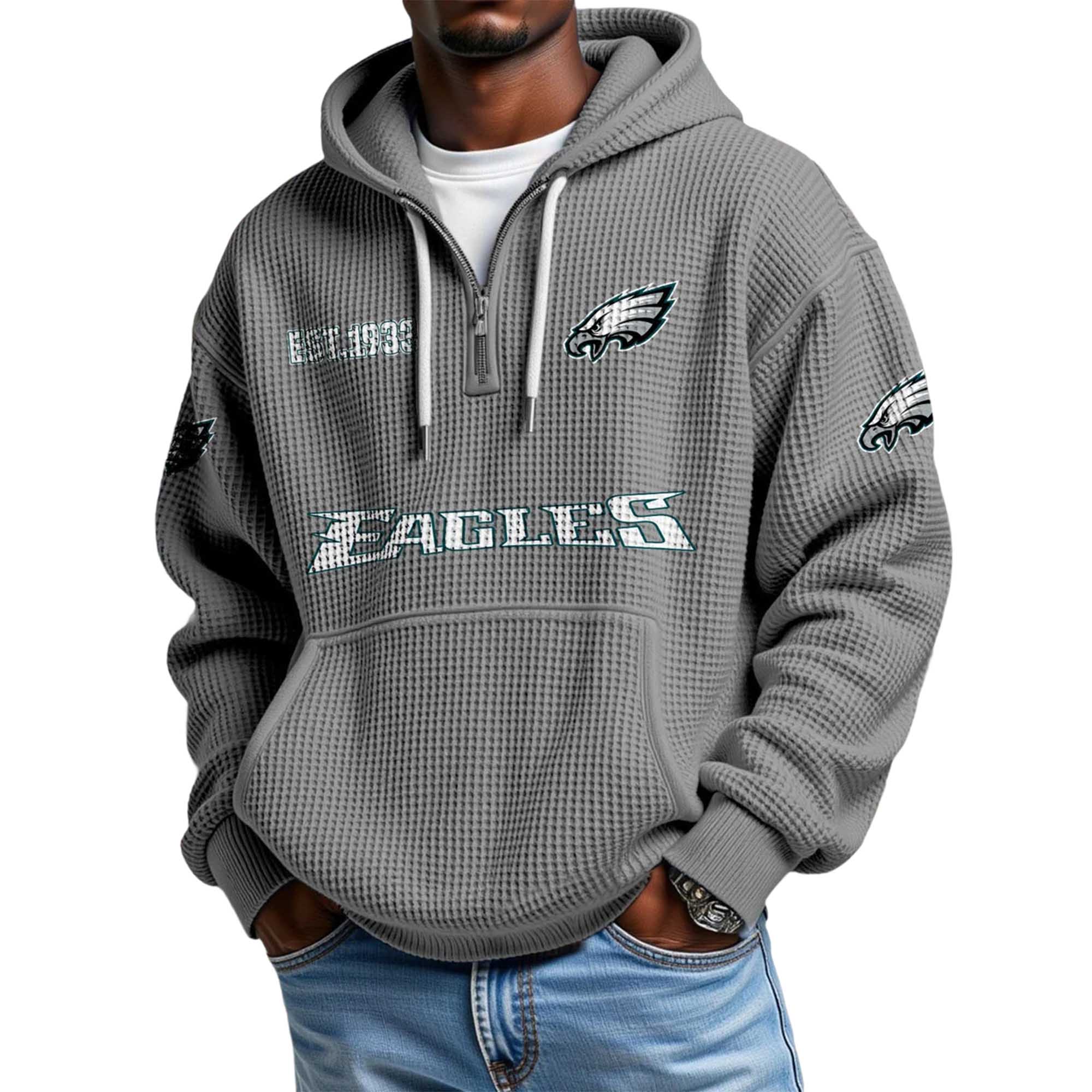 Eagles EST 1993 Waffle Quarter Zip Hoodie