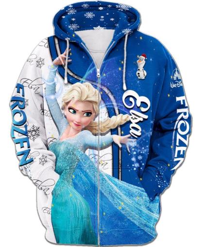 Elsa Of Arendelle Zip Up Hoodie-My 3D Hoodie
