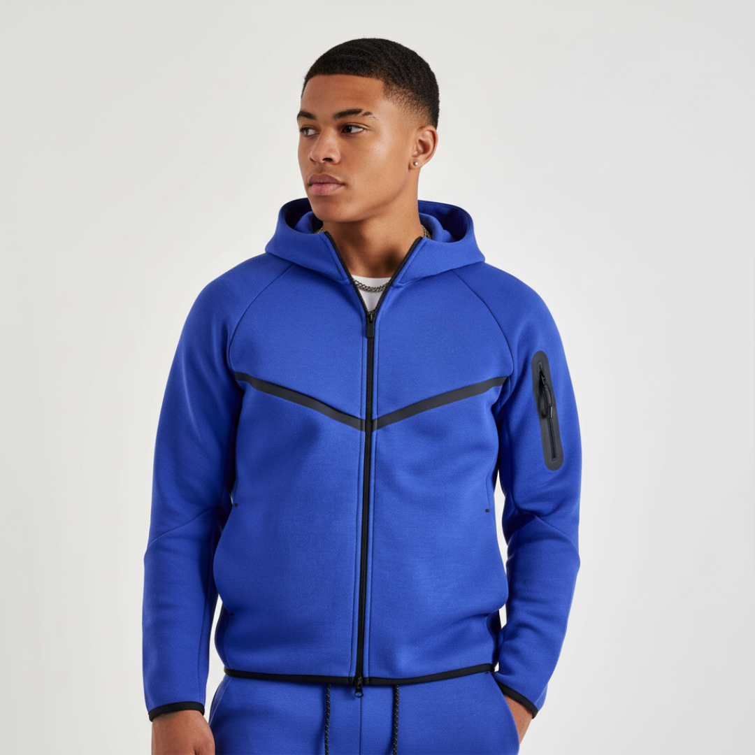 Full Zip Hooded Fleece Jacket For Men