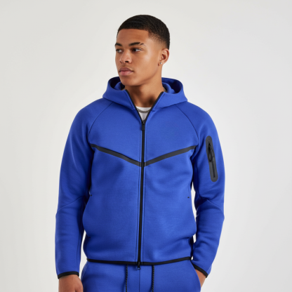 Full Zip Hooded Fleece Jacket For Men