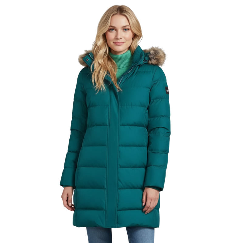 Long Down Hooded Winter Puffer Coat For Women
