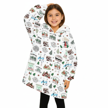 Christmas Printed Oversized Holiday Blanket Hoodie