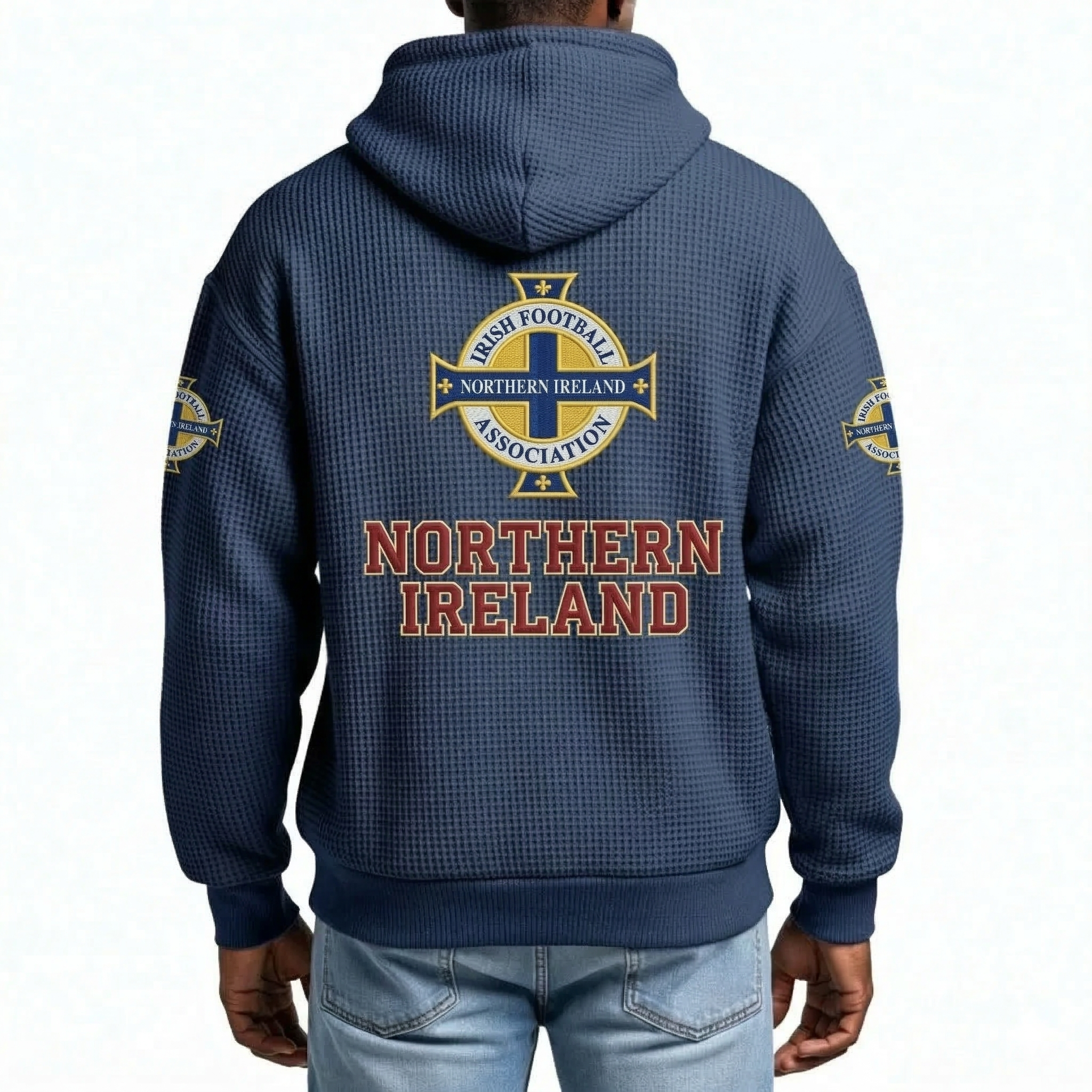 FIFA 2026 Northern Ireland Printed Waffle Quarter Zip Football Fan Hoodie